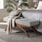 Baxton Studio Orella Japandi Light Grey Boucle Fabric and Walnut Brown Finished Wood Bench 233-13321-ZORO - alternate 2